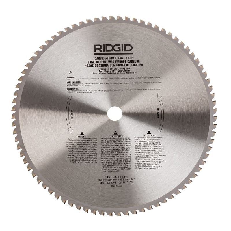 14" CARBIDE-TIPPED BLADE 80 TOOTH FOR 614