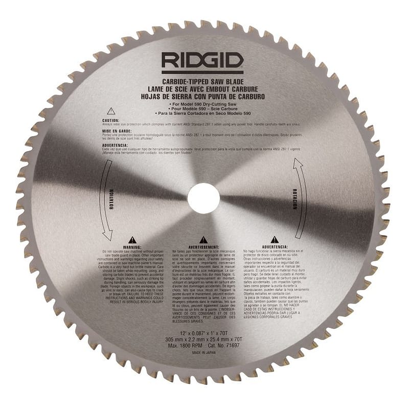 BLADE, CARBIDE-TIPPED 12" 70T